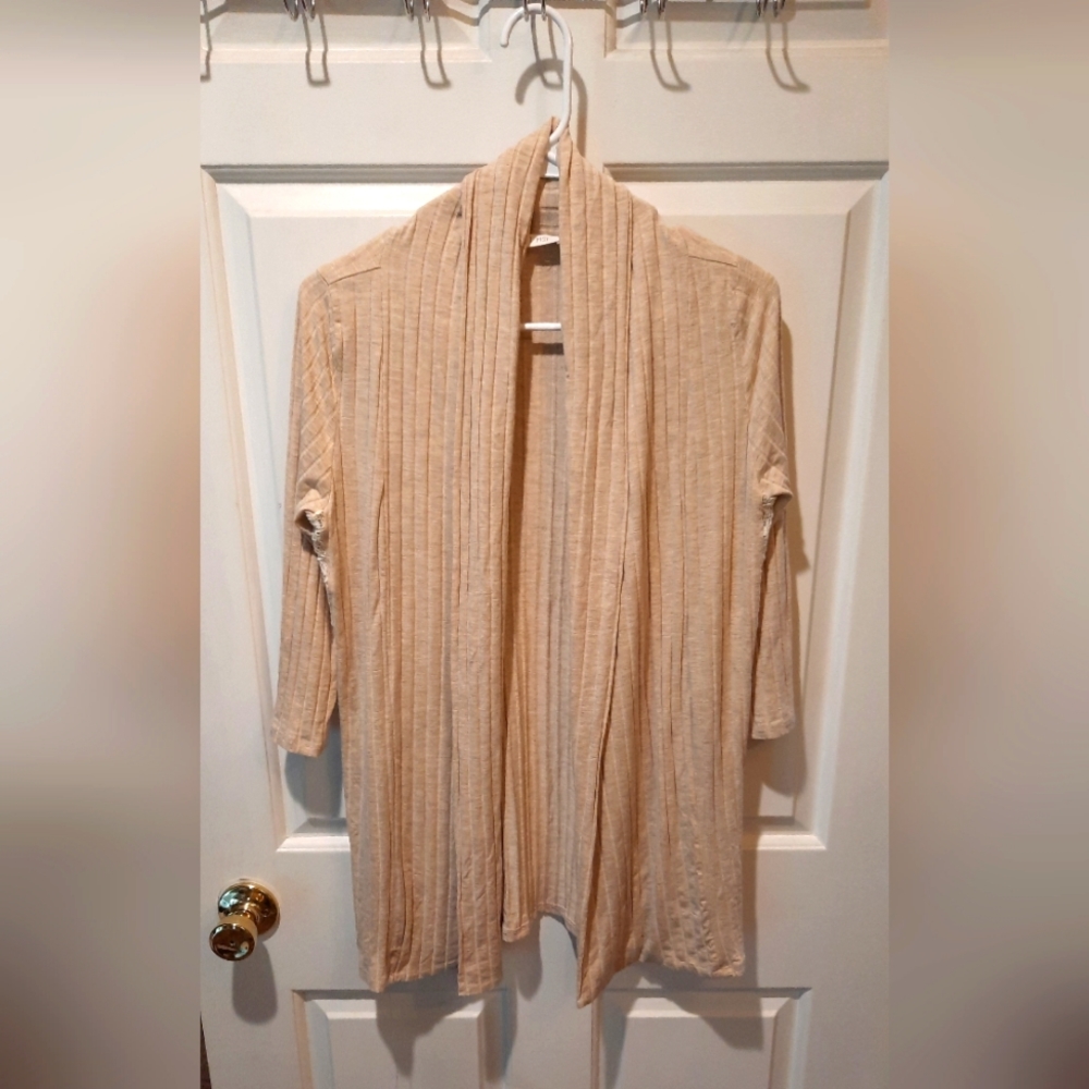 August Mist Tan Open Front Cardigan size Small